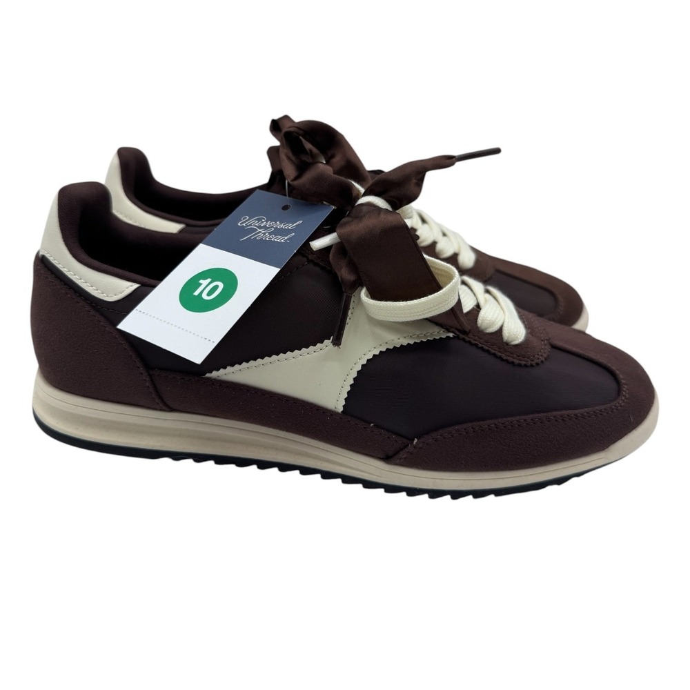 Universal Thread Women's 10 Brown Skyler Sneakers Ribbon Laces Memory‎ Foam